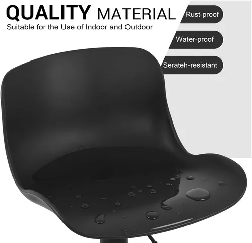 Miniatura 4 de LSSBOUGHT Taburetes de bar, taburetes de bar giratorios de altura de mostrador con respaldo de carcasa de plástico, sillas de bar ajustables, Negro