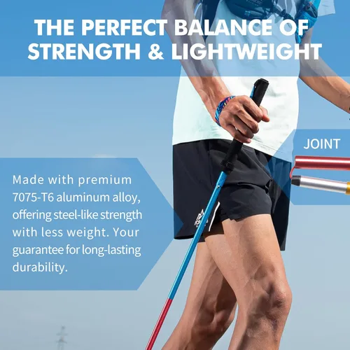 Miniatura 3 de AONIJIE Trekking Poles 2-Pack - Anti-Shock Ultra-Light Collapsible Walking & Hiking Sticks for Trail Running, Backpacking, Camping