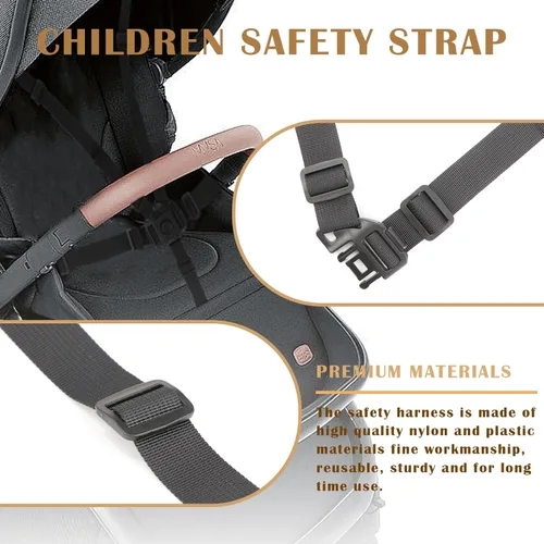 Miniatura 4 de 2 correas universales de arnés de 5 puntos, correas ajustables para el hombro, protección completa, cinturón de arnés para niños para silla alta