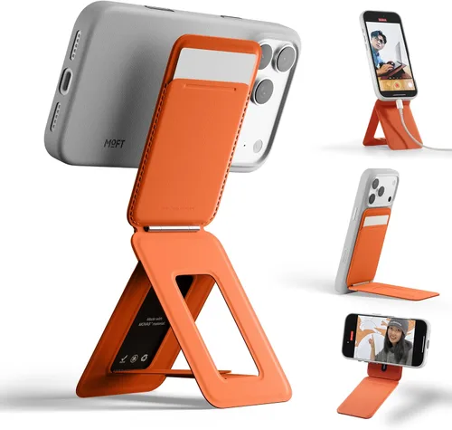 Miniatura 11 de MOFT MOVAS - Billetera con trípode para teléfono, 3 en 1, soporte magnético compatible con NFC, soporte para tarjetas ajustable de cuero vegano