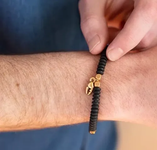 Miniatura 2 de Alex and Ani Pulsera elástica con cuentas Seaside dije de garra acabado dorado rafaeliano tamaños de muñeca de 6 a 8 pulgadas
