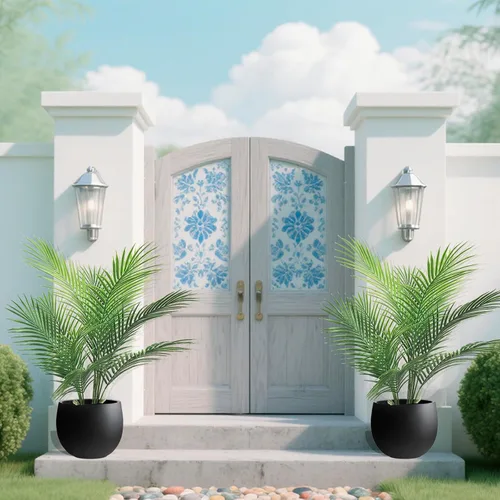 Miniatura 5 de Palmera artificial de 2.7 pies con 12 troncos, perfecta palmera tropical sintética de 32 pulgadas en maceta para interiores y exteriores, casa