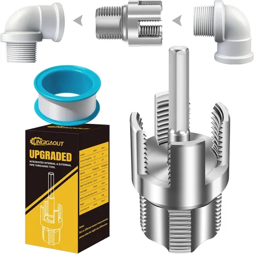 Miniatura 8 de Herramienta de roscado de tubería interna y externa, roscador de tubería de PVC, herramienta de roscado de tubería, matrices de 1/2'' 3/4