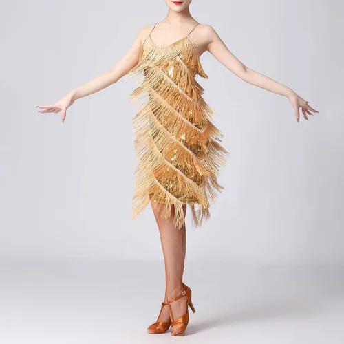 Miniatura 2 de Vestido de lentejuelas de los años 20 con flecos y borlas para mujer, sexy, Gatsby, cóctel, vintage, tango, salón de baile, fiesta de los años 20