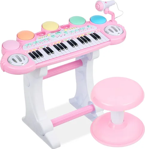 Miniatura 8 de Mejor elección productos 37 teclas, teclado electrónico para niños, instrumento musical, piano, juguete educativo con múltiples sonidos, luces