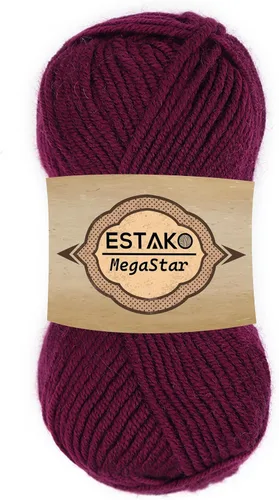 Miniatura 29 de Estako Megastar, 3.52 Oz (100g) de hilo de acrílico 75% y lana 25%, suave, peso grueso voluminoso #5 para crochet y tejer 120 yardas (110m)