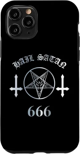 Miniatura 27 de iPhone 16 Upside Down Cross Satanic Pentagram Hail Satan 666 Case