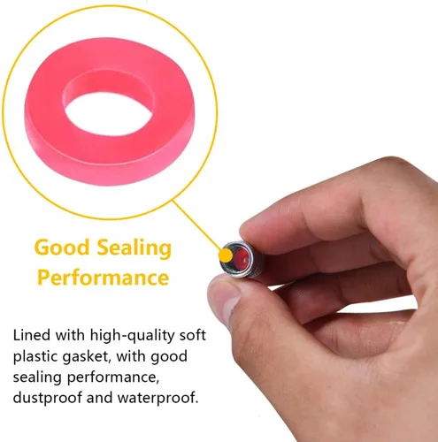 Miniatura 3 de SenseYo 10 tapas de vástago de válvula de neumático con anillo de sellado, aluminio anodizado a prueba de fugas, tapa de aire universal para autos
