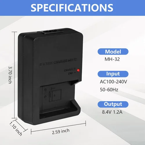 Miniatura 4 de Cargador de batería para cámara MH-32 MH32 compatible con Nikon EL25 ENEL25 EN-EL25a Batería compatible con Nikon Z50 Z 50 Z30 Z 30 Zfc Z fc Z50II