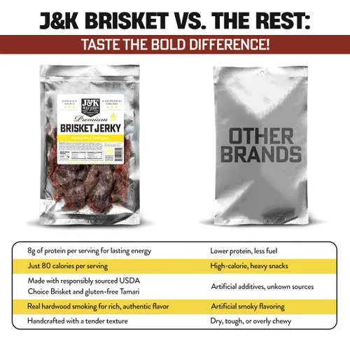 Miniatura 2 de J&K Jerky de res Pechuga de res Teriyaki - Piña Teriyaki - Carne seca artesanal en lotes pequeños hecha en Estados Unidos, cecina en láminas