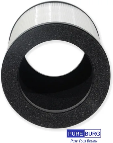 Miniatura 5 de PUREBURG Filtros de repuesto compatibles con purificador de aire Mooka M02, paquete de 2 unidades H13 HEPA de filtración de 3 etapas de carbón