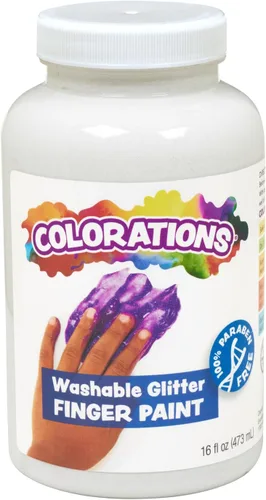 Miniatura 17 de Colorations Pinturas lavables para dedos, 16 fl oz, blancas, no tóxicas, cremosas, vibrantes, pintura para niños, manualidades, pasatiempos, Blanco