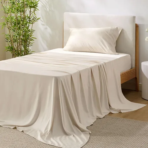 Miniatura 61 de Bedsure Juego de sábanas de tamaño King, sábanas refrescantes King, rayón derivado del bambú, bolsillo profundo de hasta 16 pulgadas, sábanas 03