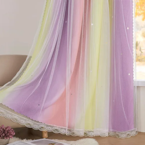 Miniatura 26 de XiDi Cortinas opacas con estrellas para habitaciones de niños, cortinas verdes para ventana de dormitorio de niños, azul y gris, 52 pulgadas de Azul