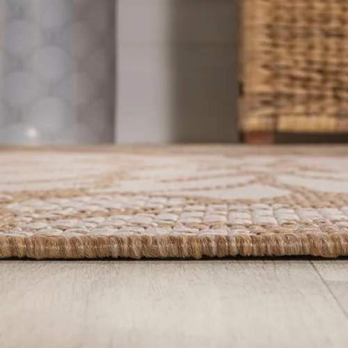 Miniatura 6 de JONATHAN Y Alfombra Corredor de Tejido Texturizado Floral para Interiores y Exteriores 2X8 Marrón/Crema, Zinnia Moderna para Patio Trasero, Patio