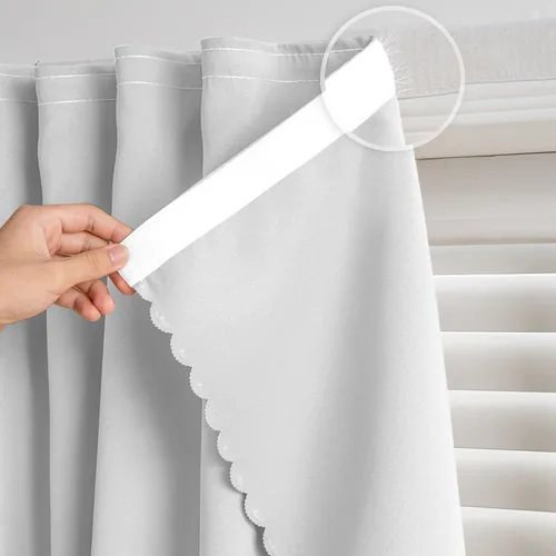 Miniatura 21 de Cortinas autoadhesivas, sin taladrar, sin varilla, cortinas opacas fáciles de instalar para persianas de ventana, dormitorio