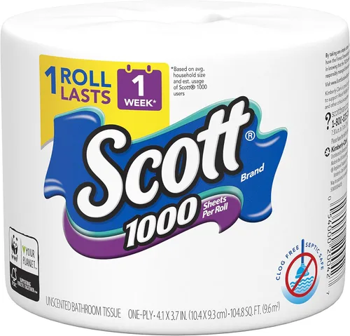 Miniatura 10 de Scott Essential Jumbo Roll JR. Papel higiénico sin núcleo (07006), 2 capas, blanco, con dispensador de papel higiénico Scott Pro Jumbo Roll (JRT)