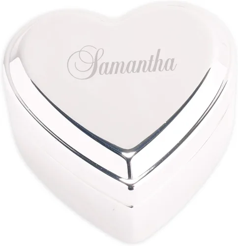 Miniatura 9 de Cherished Moments Caja de recuerdo de joyería de corazón personalizada con cruz grabada personalizada y nombre para regalo de bautizo de bebé