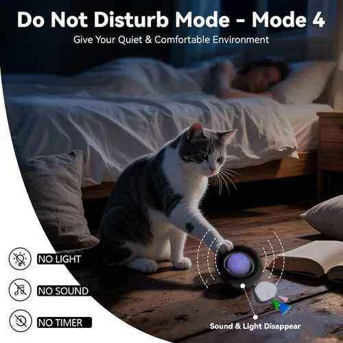 Miniatura 5 de ORSDA Juguetes para Gatos de Interior, Bola en Movimiento Activada Interactiva en Alfombrilla de 7 Agujeros, Bola Automática de Rápido Rodamiento