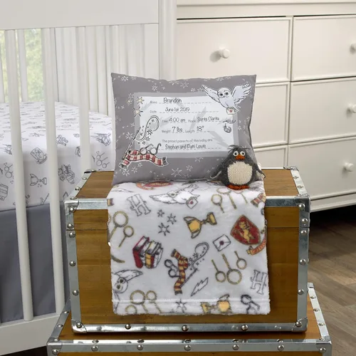 Miniatura 5 de Warner Brothers Harry Potter Magical Moments - Almohada decorativa de recuerdo gris y blanco