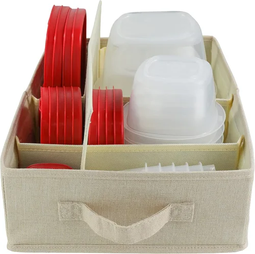 Caja organizadora de contenedores de almacenamiento de alimentos, un organizador de cajones de cocina compatible con Rubbermaid, Glad Containers y
