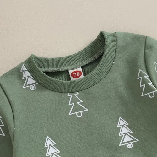 Miniatura 4 de Hoanselay Conjunto de sudadera de manga larga con capucha y pantalones de otoño e invierno para bebé niño