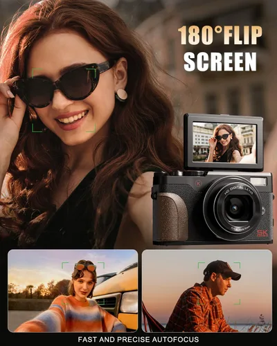 Miniatura 4 de NBD Cámara digital 5K 64MP para fotografía con zoom de 18X, cámara de enfoque automático para vlogging mejorada 2026, cámaras digitales de apuntar