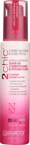 GIOVANNI 2chic Elixir de acondicionamiento y peinado ultra lujoso sin enjuague, crema suavizante para cabello rizado y ondulado, enriquecido con
