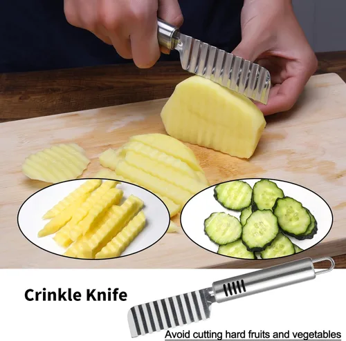 Miniatura 5 de BURLIHOME Juego de cuchillos de tallado de frutas de acero inoxidable, paquete de 5 cuchillas de grabado para vegetales para la cocina, cuchara