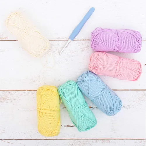 Miniatura 23 de Threadart Crochet - Juego de hilo de algodón 100 % puro, colores de ambiente de playa, paquete de 4 madejas cada una de 1.76 onzas, hilo de estambre
