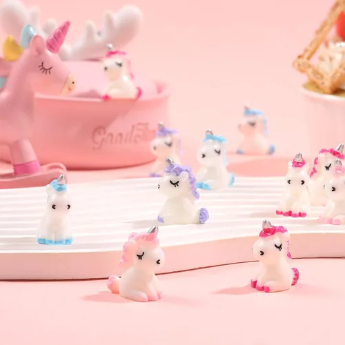 Miniatura 6 de Barydat 60 piezas de figuras miniatura de micro unicornio para jardín, casa de muñecas de unicornio, accesorios de jardín de hadas, paisaje