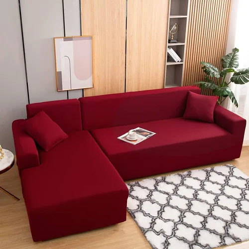 Miniatura 13 de ele ELEOPTION 2 piezas de fundas negras para sofá seccional en forma de L, fundas para chaise de sofá de almohada, funda elástica para sala