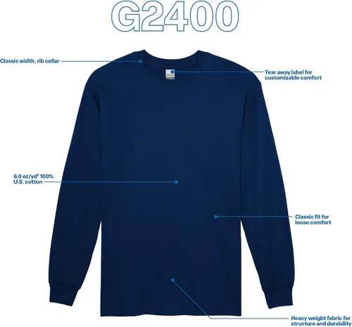 Miniatura 10 de Gildan - Camiseta de manga larga de algodón ultra estilo G2400 para adultos, paquete múltiple