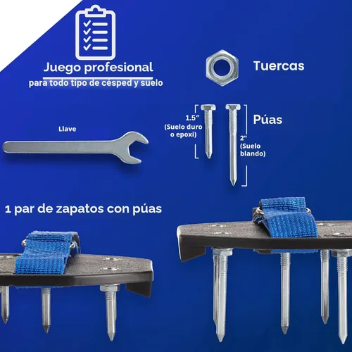 Miniatura 6 de Briliantwerk Aireador de Césped con Correas Ajustables - para Aireación de Césped o como Zapatos Niveladores - Zapatos Aireadores de Césped como