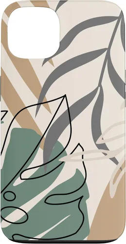 Miniatura 7 de Funda abstracta minimalista exótica para iPhone 13 Pro Tropical Botanical Beige Brown
