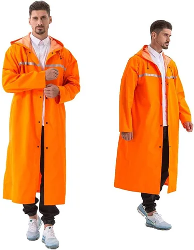 Miniatura 9 de Impermeable para Adultos, Ponchos de Lluvia con Capucha para Hombre, Chaqueta ligera, Impermeable, Larga, Cortavientos para Hombres Mujeres