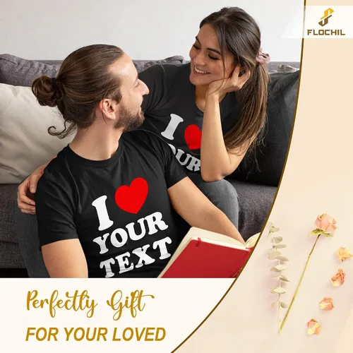 Miniatura 2 de Camisa personalizada con foto personalizada con texto en inglés "I Heart My Girl", regalo para ella, pareja, novia