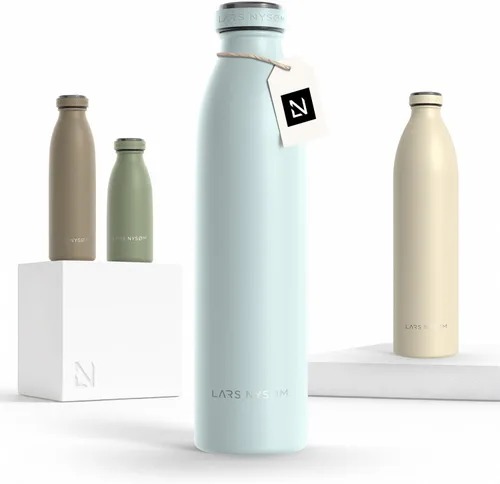 Miniatura 33 de LARS NYSØM Botella de agua XL de acero inoxidable aislada 12oz 17oz 25oz 34oz 51oz Botella térmica aislada para bebidas calientes y frías Azul