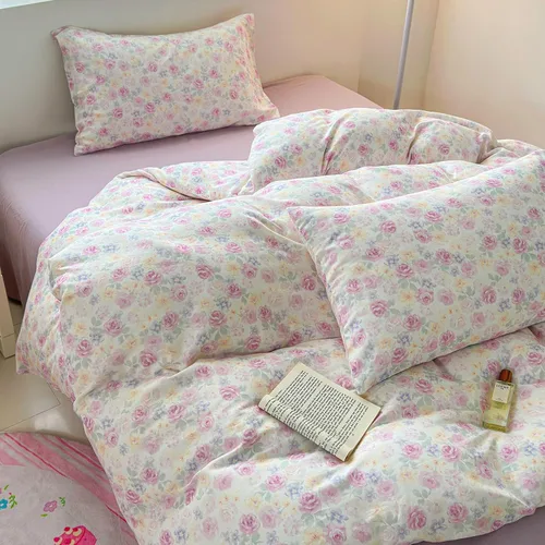Miniatura 29 de Polka Dot Twin XL Duvet Cover Pink Zipper Twin XL Comforter Cover Cotton Double Gauze Cute Soft Duvet Cover Set with 2 Pillowcases Boho Girls