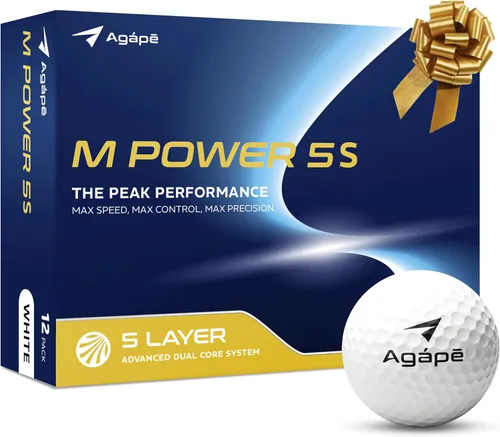 Miniatura 10 de agape MP5S MP5 VS3 - Pelotas de golf DuraPlus Uretano blanco y negro, 5 piezas y 3 piezas de doble núcleo
