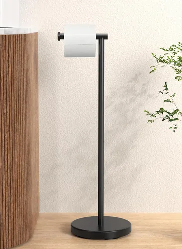 Miniatura 11 de KES Soporte de papel higiénico de 26 pulgadas de alto (versión más grande), soporte de rollo de papel higiénico independiente con base pesada
