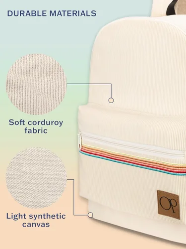 Miniatura 6 de Ocean Pacific OG - Mochila de pana para viajes, deportes, playa, trabajo, mochila casual para hombres y mujeres, se adapta a portátiles de 15.6