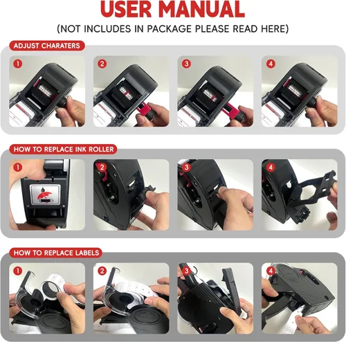 Miniatura 6 de MX-5500 - Pistola de precios de 1 línea de 8 dígitos con 10,000 etiquetas blancas, paquete de 2 etiquetas precargadas y pistola de precio de tinta