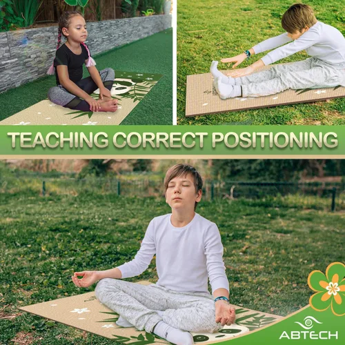 Miniatura 5 de Set de Esterillas de Yoga para Niños de ABTECH - Cómoda Esterilla de Yoga Infantil de Dinosaurio para Niño con 12 Tarjetas de Yoga, Bolsa de Panda