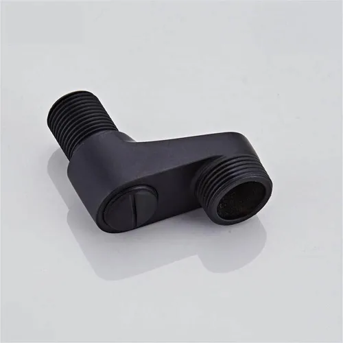 Miniatura 4 de Adaptador de montaje en pared de 3-3/8 pulgadas, grifo de bañera de pie de garra negra, brazos oscilantes ajustables, tornillo excéntrico