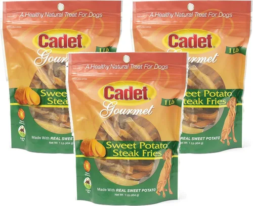 Miniatura 12 de Cadet Golosinas gourmet de batata fritas para perros, golosinas saludables y naturales de entrenamiento para perros pequeños y grandes