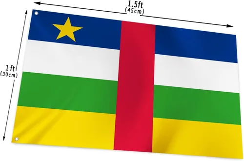 Miniatura 4 de YongFoto Bandera de la República Centroafricana de 1 x 1.5 pies para celebraciones al aire libre, hogar, jardín, porche, decoración de fiesta