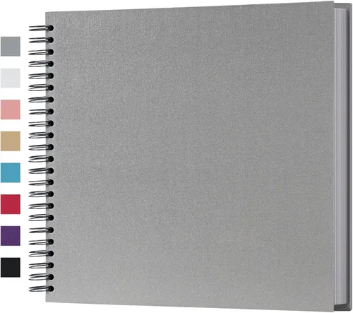 Miniatura 44 de potricher Álbum de scrapbook DIY de 10 x 10 pulgadas, 80 páginas de papel kraft grueso negro en blanco, libro de recuerdos para bodas y aniversarios