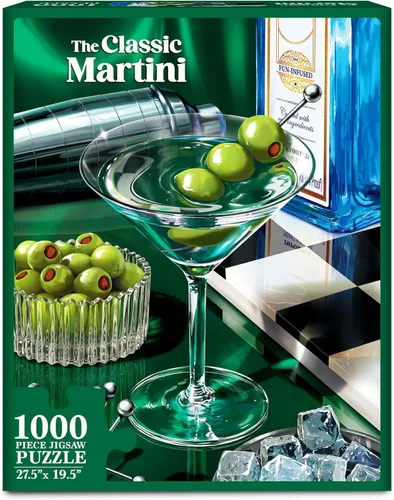 Rompecabezas de 1000 piezas - El Martini Clásico, rompecabezas de cóctel para adultos con póster de tamaño completo, arte vibrante, diversión para