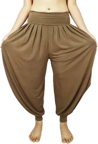 Miniatura 5 de Lovely Creations Pantalones holgados con cintura elástica y harem Aladdin para mujer